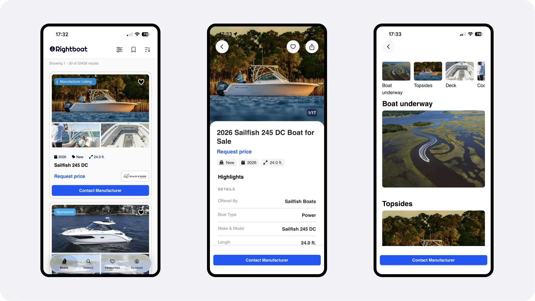 Boat detail page